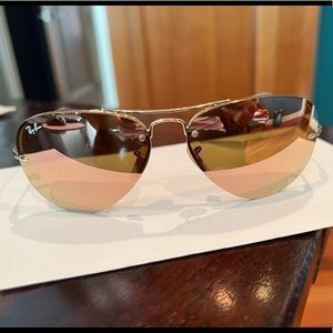 Brand new Ray-Ban aviators light brown mirror